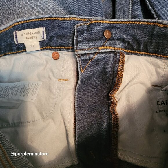 Madewell Jeans 26 Skinny 10" High Rise Danny Wash Tummy Control Stretch Denim - Picture 4 of 11